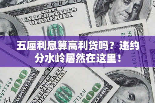 济南五厘利息算高利贷吗？违约分水岭居然在这里！